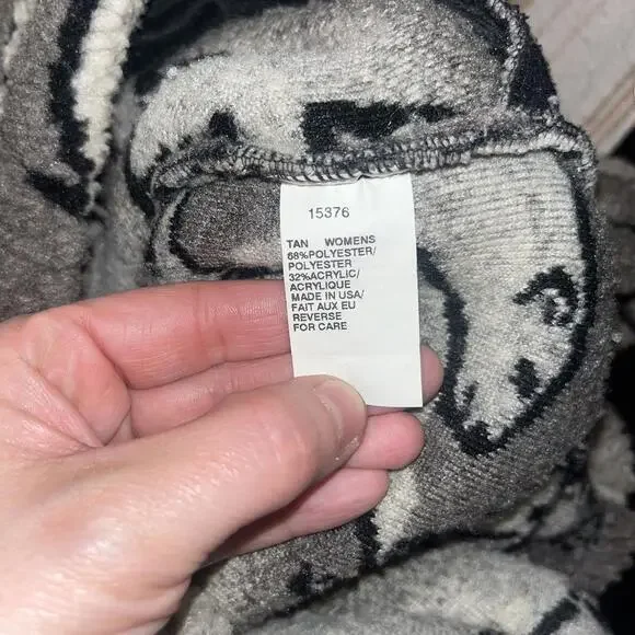 Woolrich Women's Polar Bear Deep Pile Fleece Sherpa Jacket Gray/White Size L - Picture 7 of 7